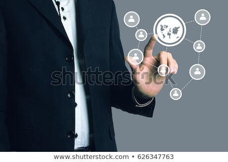 Foto stock: Technology Concept Businesswoman And Virtual Interface With Web