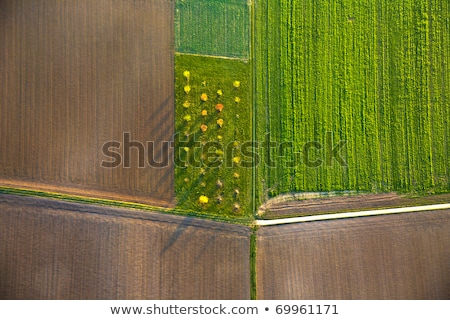 Сток-фото: Rural Landscape With Acre From Hot Air Balloon