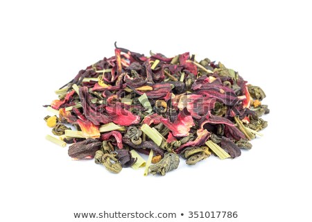 Stok fotoğraf: Loose Mixed Biological Green Magic Tea On White