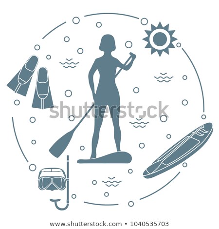 Foto d'archivio: Woman With Snorkelling Equipment Standing In Ocean