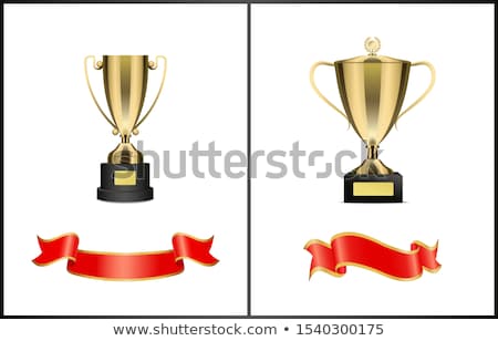 Foto d'archivio: Golden Cups And Shiny Ribbons Colorful Poster