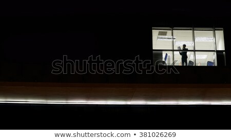 Foto d'archivio: Businessman In The Office At Night