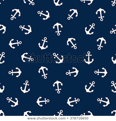 Stock fotó: Marine Seamless Pattern With Anchor