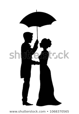 Stok fotoğraf: Gentleman And Lady With Umbrella