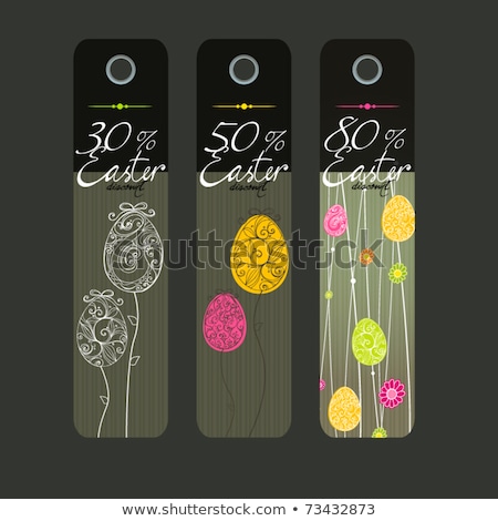 Easter Sale In Red Egg Shape Label With Flowers Stock photo © re_bekka
