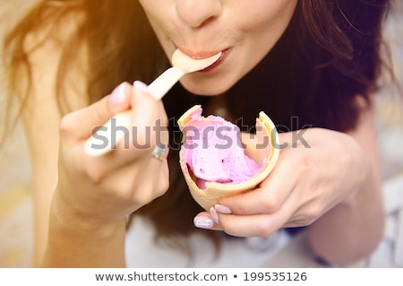 Сток-фото: Girl With Yummy Ice Cream Cone