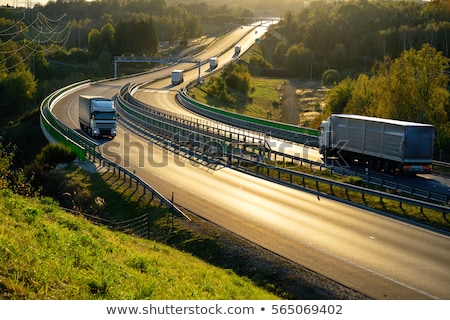 Zdjęcia stock: Truck Passing Through A Toll Gate On A Highway
