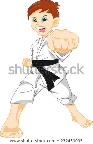 Stock fotó: Karate Player In Black Belt