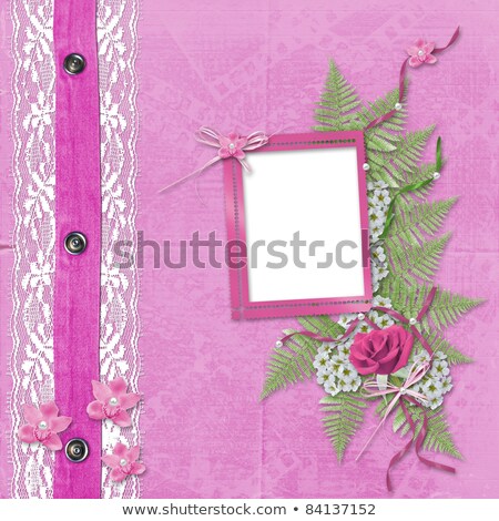 Foto d'archivio: Pink Album For Photos With Jeans Lace And Orchid