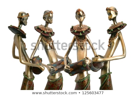 Zdjęcia stock: Tribal Figurine Holding Drum