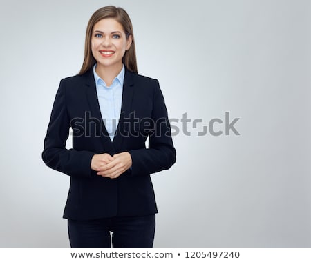 Stok fotoğraf: Attractive Brunette Wearing A Black Suit