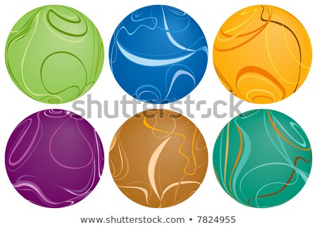 Foto stock: Six Swirly Balls