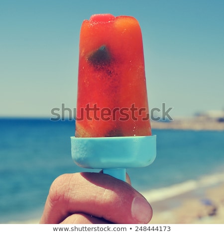 Homemade Ice Pops On The Beach With A Filter Effect Foto stock © nito
