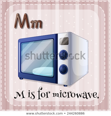 Stockfoto: Flashcard Letter M Is For Microwave