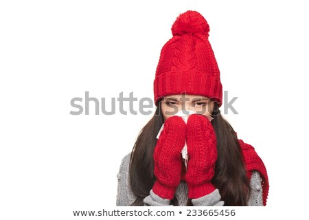 Stockfoto: Teenage Girl Wearing Hat And Gloves