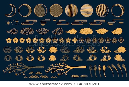 Foto stock: Happy Mid Autumn Festival Set Vector Banner