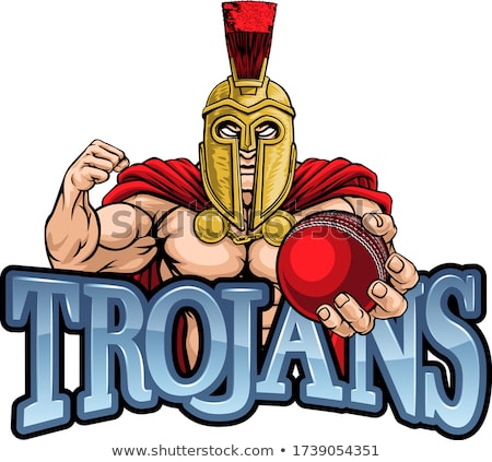 Stockfoto: Spartan Trojan Cricket Sports Mascot