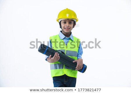 Сток-фото: Small Boy Dressed As Builder