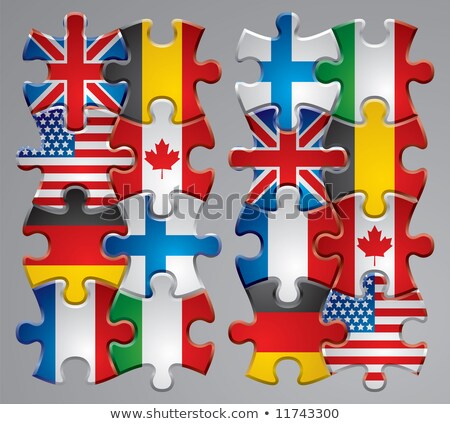 ストックフォト: Usa And Belgium Flags In Puzzle