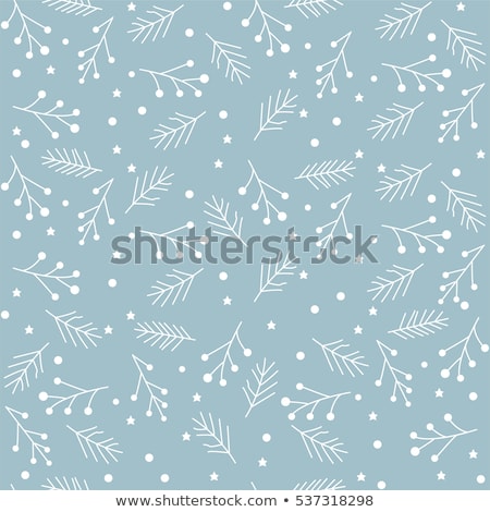 Stock photo: Seamless Snowflakes Pattern Christmas Design With Blue Snowflakes On Dark Navy Background