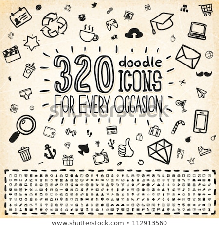 Foto stock: Science Icons Doodles Vector Set