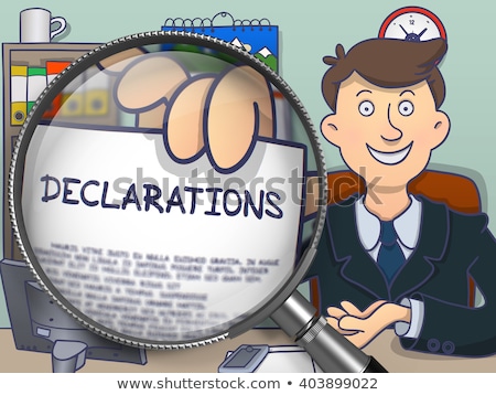 Foto d'archivio: Declaration Through Magnifying Glass Doodle Style