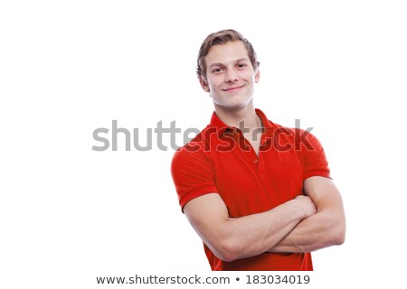 Stock photo: Man In Red Shirt And Suit