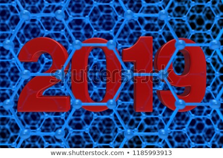 Stockfoto: 2019 New Year Molecule Structure 3d Illustration