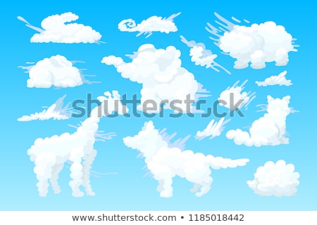 Stock fotó: Vector Animal Shaped Cloud Set