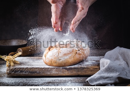Stock fotó: Male Hands Kneading Fresh Dough On The Kitchen Table