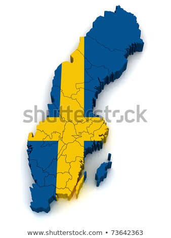 Foto d'archivio: European Flag Map Of Sweden