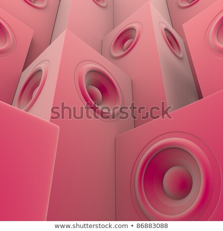 [[stock_photo]]: 3d Sound System Deejay Dj Set In Pink