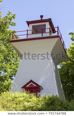 [[stock_photo]]: Victoria Harbour Range Rear Lighthouse By Lake Huron