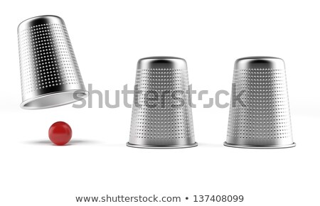 Сток-фото: Shell Game Three Thimbles And A Ball