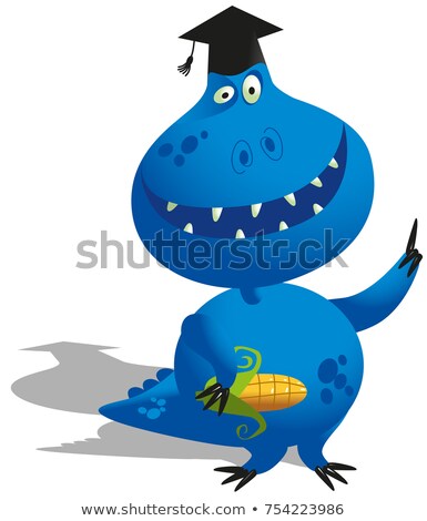 Stock photo: Cartoon Dinosaur Graduate