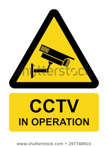 Foto stock: Cctv Sign Yellow Vector Icon Design