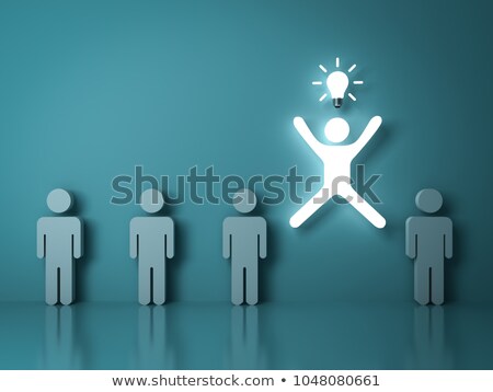 [[stock_photo]]: Business Man Jumping On Light Bulbs