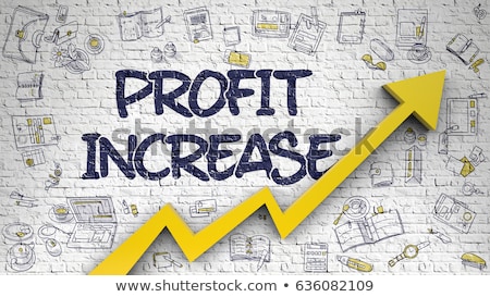 Сток-фото: Profit Increase Drawn On Brick Wall