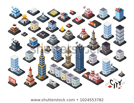 Foto d'archivio: School Color Isometric Concept Icons