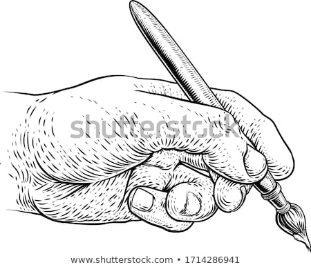 Foto stock: Hand Holding Paint Brush Artistic