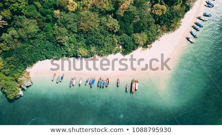 Foto stock: Long Tail Boat On Beach Thailand