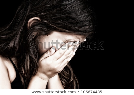 Сток-фото: Young Child Face On Grunge Background