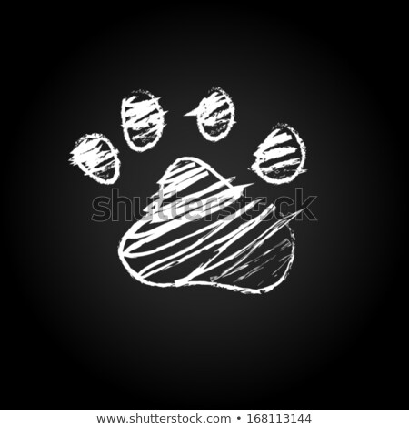 Zdjęcia stock: Chalk Drawing Of Footprint Symbol On Blackboard Background