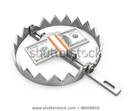 Stock foto: Bundle Of 100 Dollars In A Bear Trap