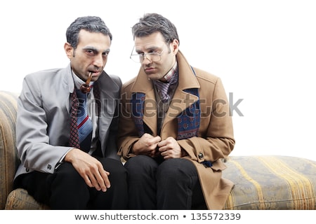 Stock photo: Old Man Disguise On Sofa