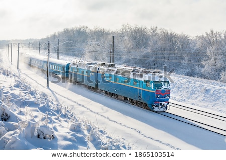 Сток-фото: High Speed Train In Station In Wintertime