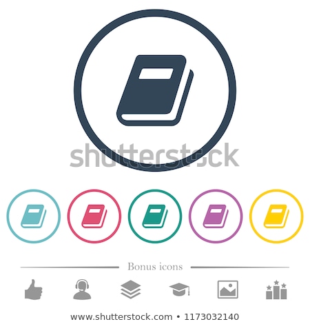 Stok fotoğraf: Flat Round Vector Icon For Books