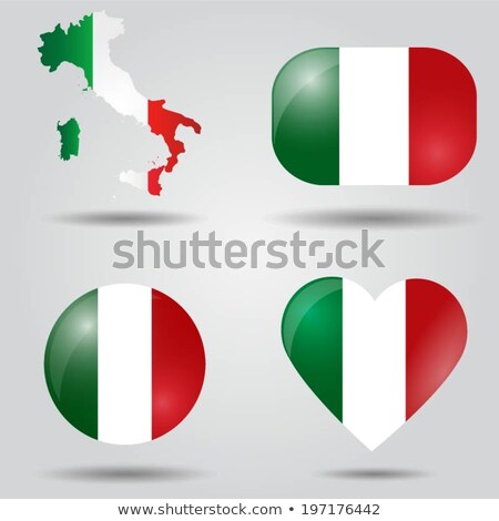 Foto stock: Italian Flag Oval Button