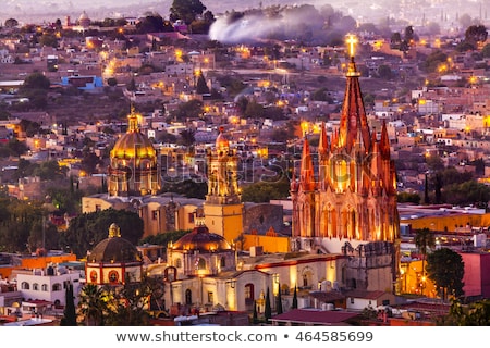 Stok fotoğraf: San Miguel De Allende Mexico Miramar Overlook Parroquia