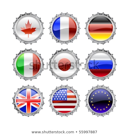 Сток-фото: G8 National Round Flag Icon Set